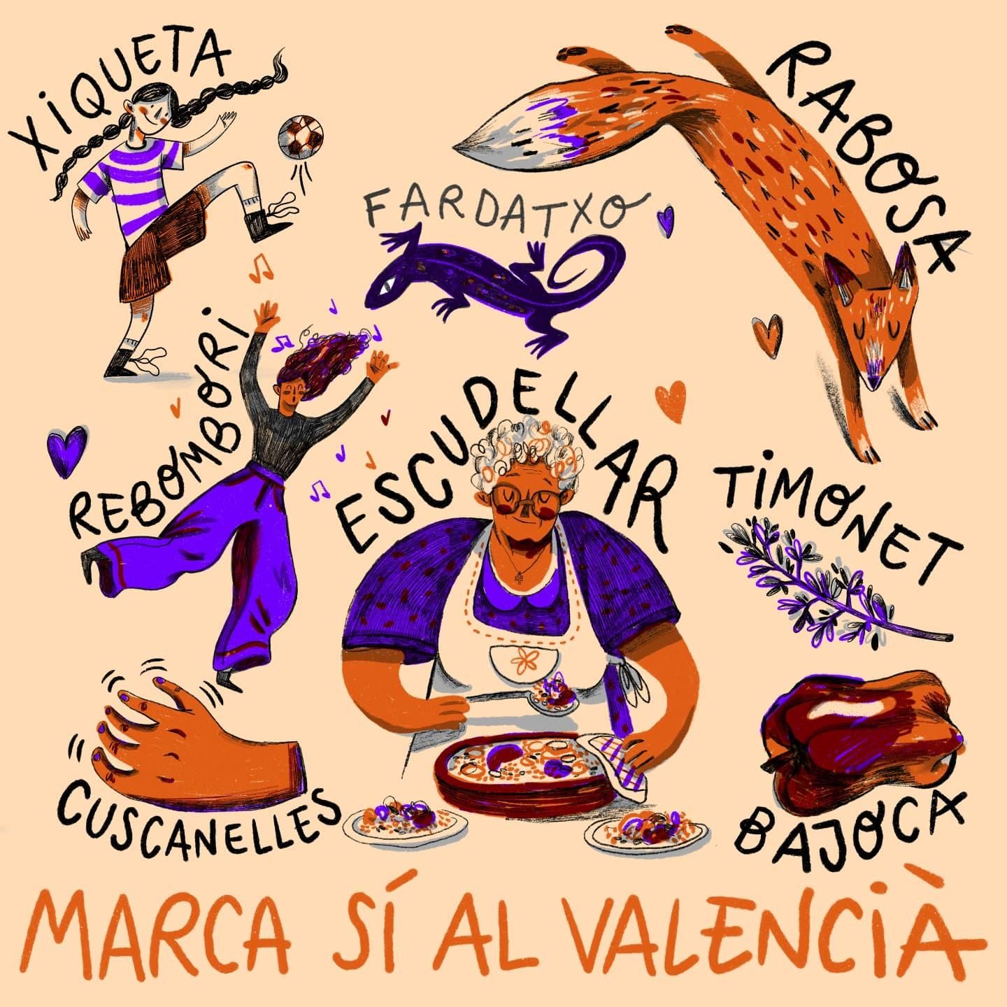 Un cartel diseñado por Helga Ambak para la campaña en favor del 'sí' al valenciano en la consulta sobre la lengua base en los colegios.