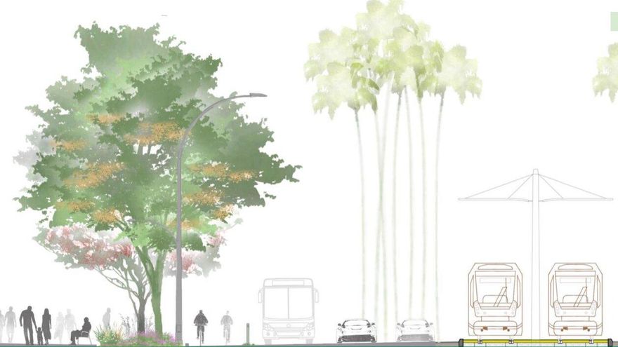 Recreación parcial de cómo quedarán las avenidas por las que discurrirá el Metrocentro.