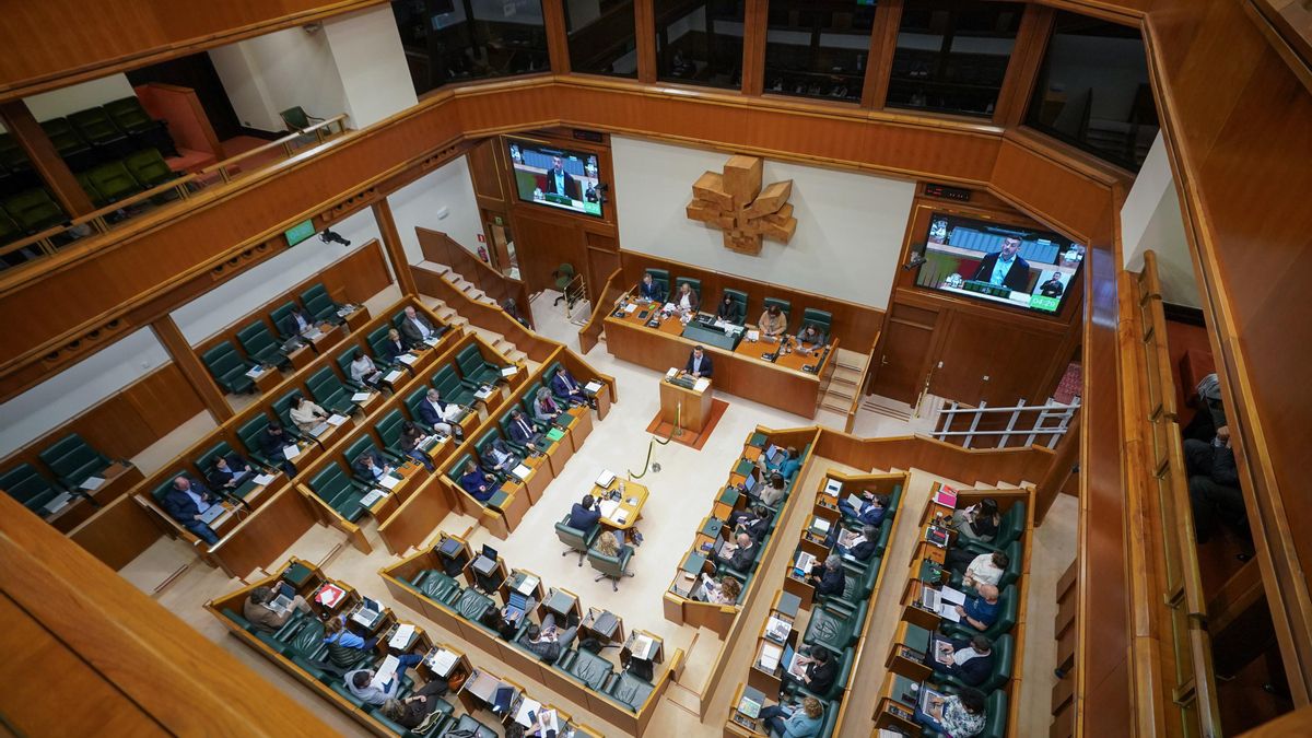 Hemiciclo durante el debate de los Presupuestos de 2026, en el Parlamento vasco, a 23 de diciembre de 2025, en Vitoria-Gasteiz.