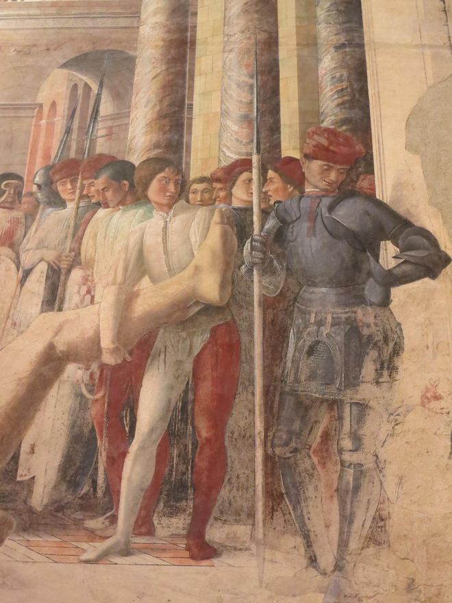 Detalle de los frescos de Mantegna en la Iglesia de los Eremitani de Padua.