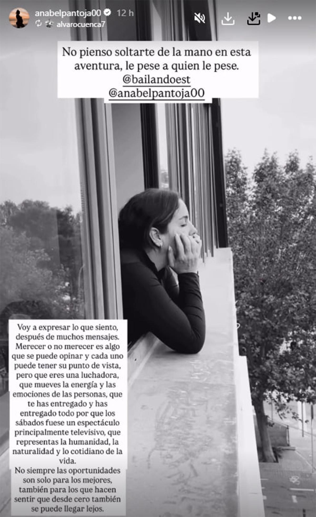 Anabel Pantoja comparte un mensaje de su bailarín en 'Bailando con las estrellas'