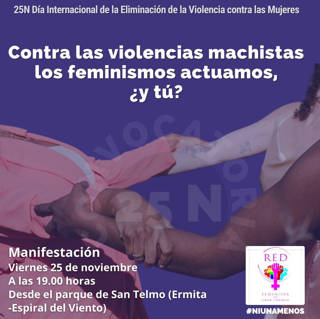 Cartel de la red feminista de Gran Canaria este 25N