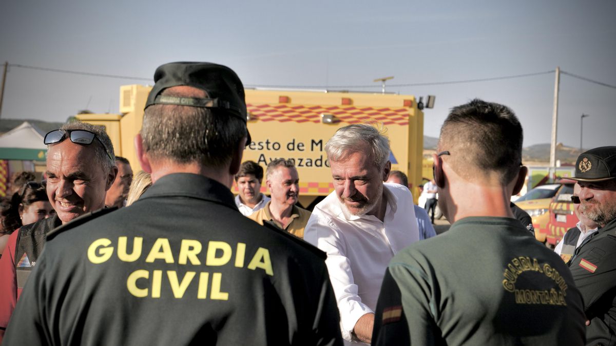 Azcón reconoce "preocupación" por el fuego en Tamarite: "No se prevé que acabe en un corto espacio de tiempo"