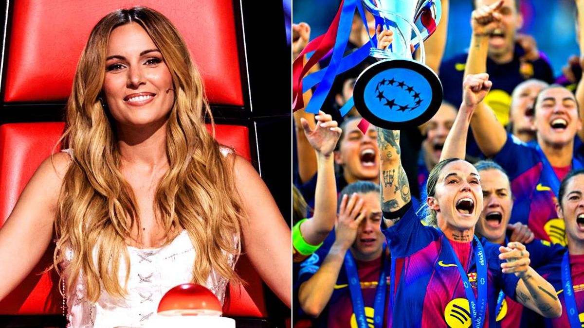 Edurne, en las audiciones de 'La Voz Kids' y el Barça celebrando su cuarta Champions