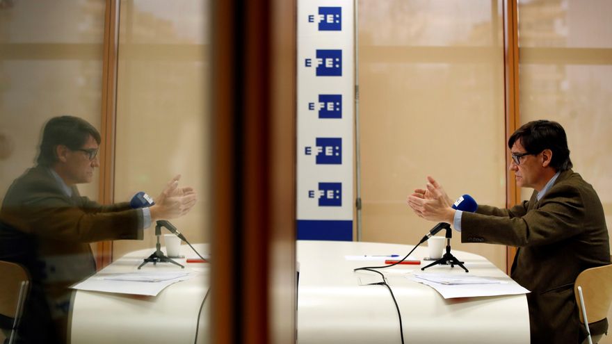 Salvador Illa en una rueda de prensa telemática este viernes.