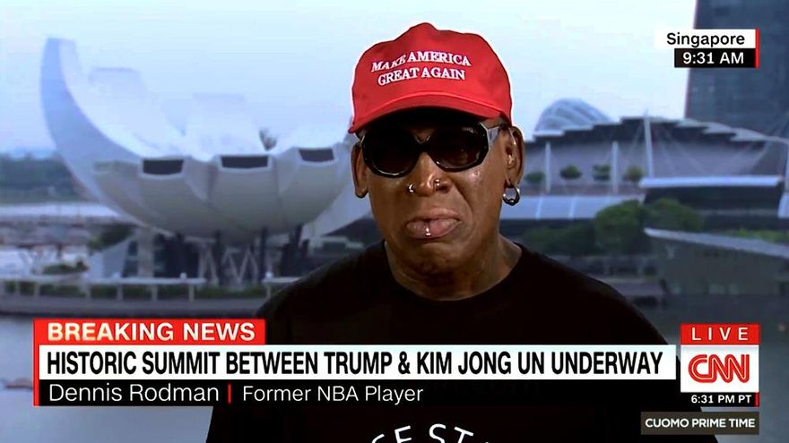 Dennis Rodman rompe a llorar en CNN por la reunión entre Trump y Kim Jong-un: "Es un sueño hecho realidad"