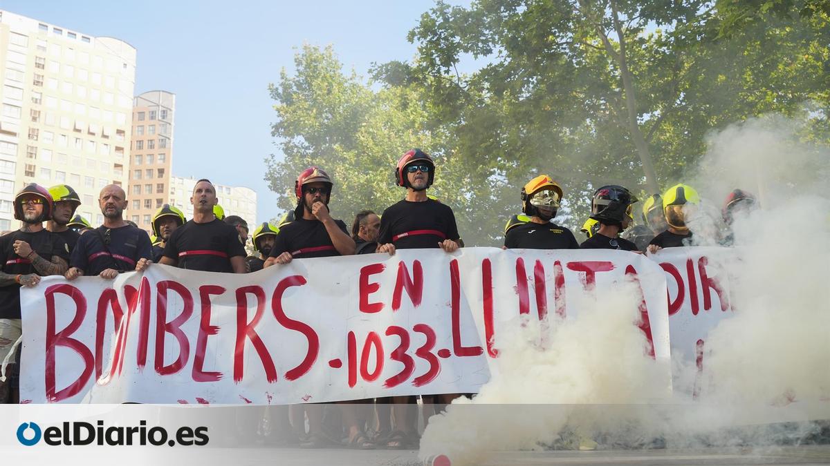 Protesta de los bomberos de Valencia en los juzgados ante la ...