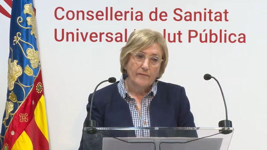 La consellera de Sanidad, Ana Barceló, en la rueda de prensa de este lunes.