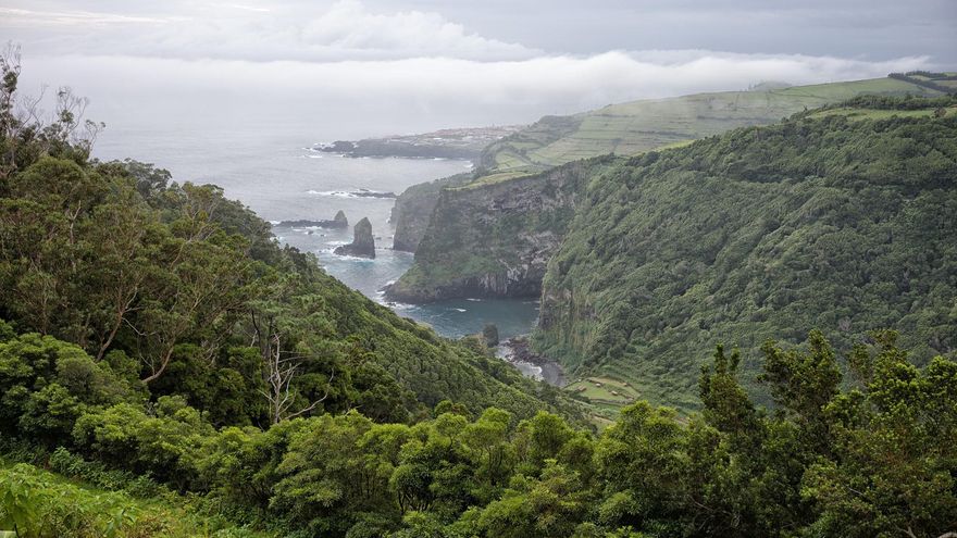 Paisajes costeros en el norte de Flores.
