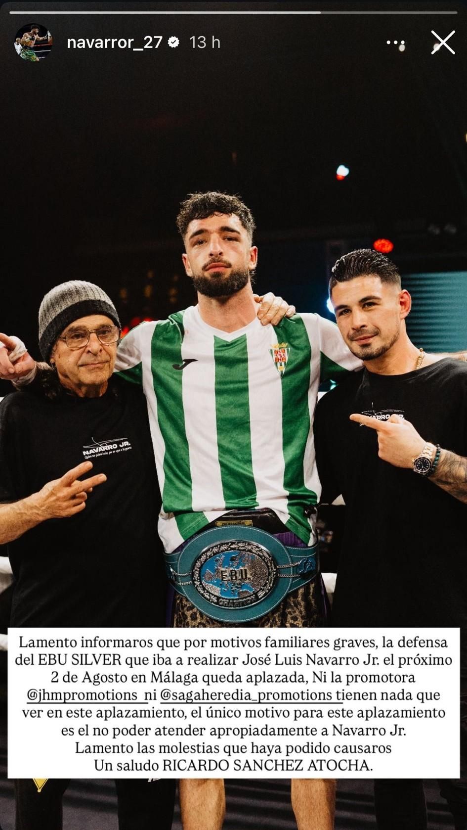 Comunicado de Navarro Jr.