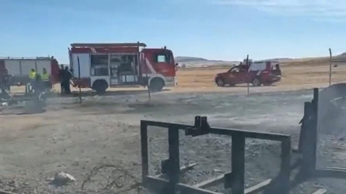 Incendio en el Camino de Daimiel, en Almagro en el que se ha encontrado el cuerpo de una persona sin vida