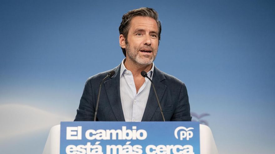 El portavoz nacional del Partido Popular, Borja Sémper, durante una rueda de prensa este lunes.