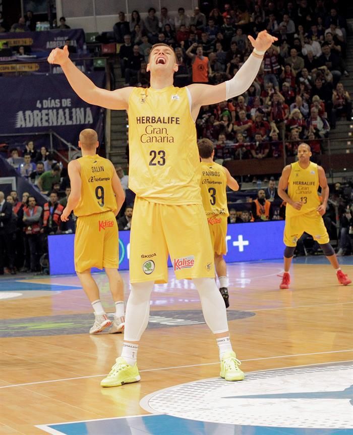Partido de semifinales de la Copa del Rey entre el Herbalife Gran Canaria y el Bilbao Basket. Efe.