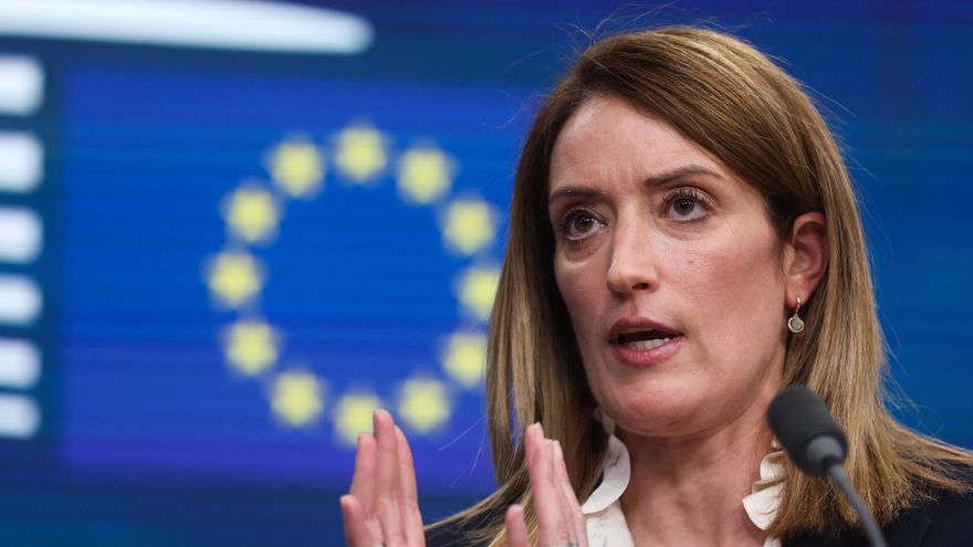 Imagen de Archivo de la presidenta de la Eurocámara, Roberta Metsola.