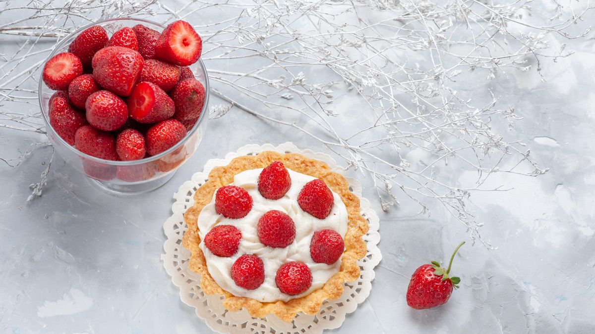 Fresas y tarta de fresa