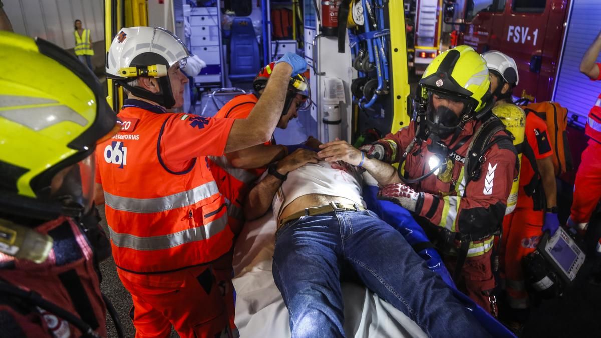 Simulacro de accidente en el túnel de los omeyas