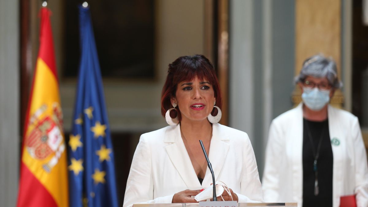 La líder de Anticapitalistas en Andalucía y diputada autonómica, Teresa Rodríguez interviene tras presentar una propuesta desde Andalucía en el Senado, a 24 de mayo de 2021, en Madrid (España).