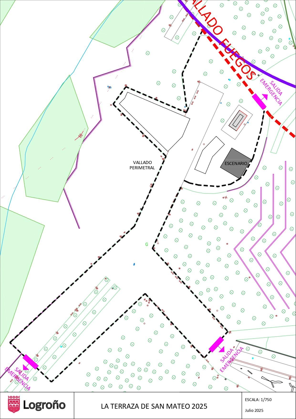 Plano de ubicación de la Terraza de San Mateo en Logroño