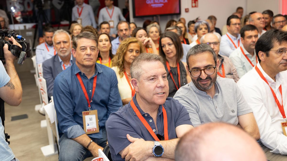El presidente de Castilla-La Mancha, Emiliano García-Page, en la reunión del Comité Federal del PSOE.