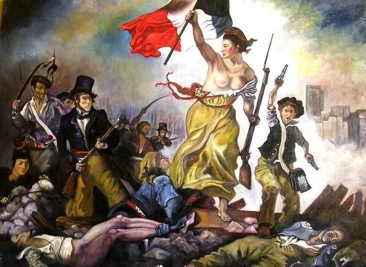 La Libertad guiando el pueblo (E. Delacroix, 1830).