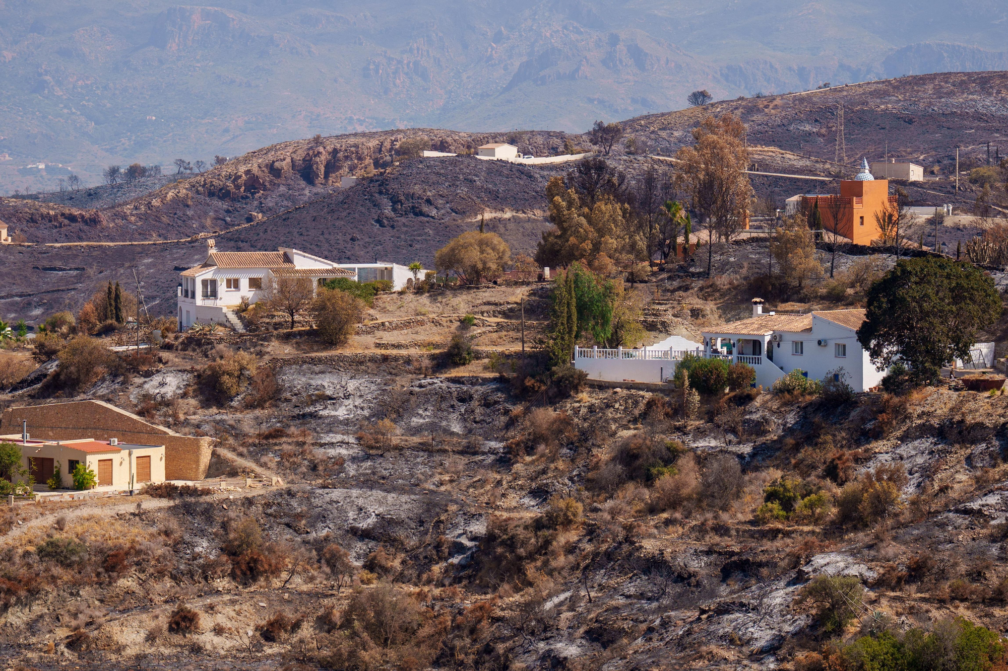 Viviendas intactas tras el fuego