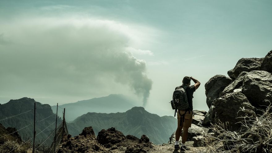 Volcán de La Palma, visto desde la cumbre de la isla
