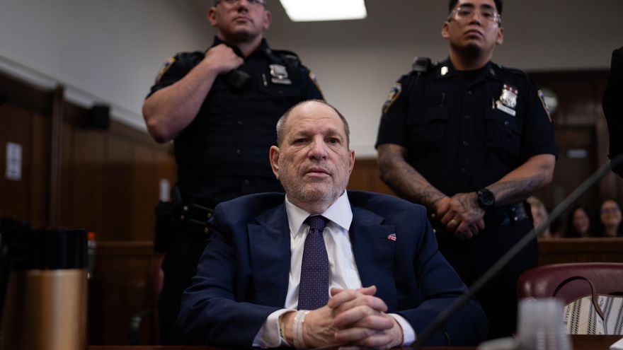 Harvey Weinstein cumple dos semanas de sesiones en un juicio por violación en el que están prohibidas las palabras “víctima” y “superviviente”
