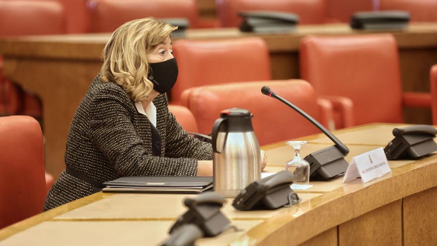 La presidenta de la Sala de lo Penal de la Audiencia Nacional, y candidata a una de las plazas vacantes del Tribunal Constitucional, Concepción Espejel Jorquera, en una Comisión Consultiva de Nombramientos con las comparecencias de los candidatos para cubrir los puestos del Tribunal Constitucional caducados en el Congreso de los Diputados, a 2 de noviembre de 2021, en Madrid, (España).