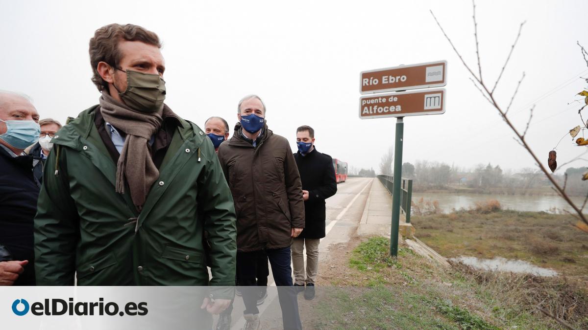 Casado recupera el discurso de Aznar en Aragón y agita el trasvase del Ebro