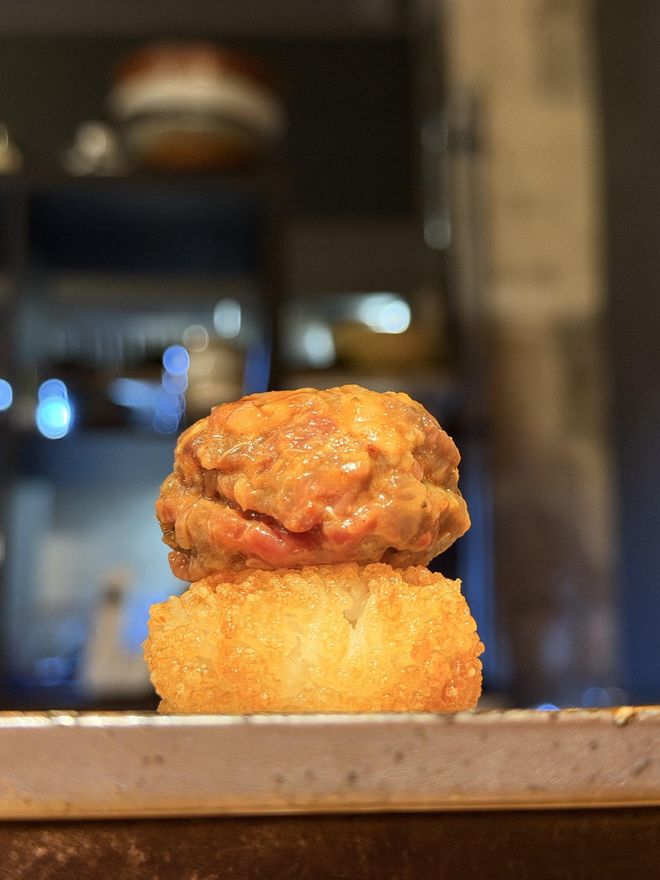 Nigiri Steak Tartar Wagyu.