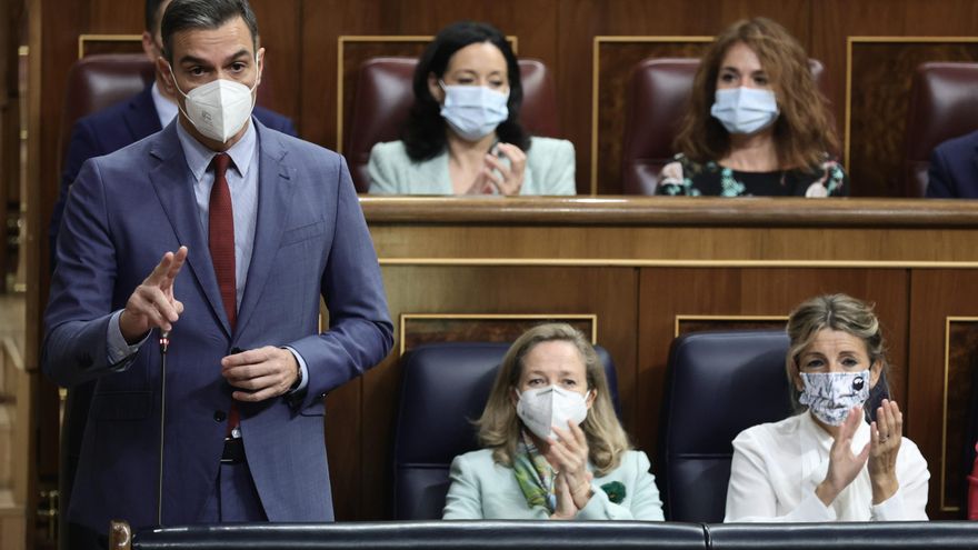 El presidente del Gobierno, Pedro Sánchez, interviene en una sesión de control al Gobierno en el Congreso de los Diputados