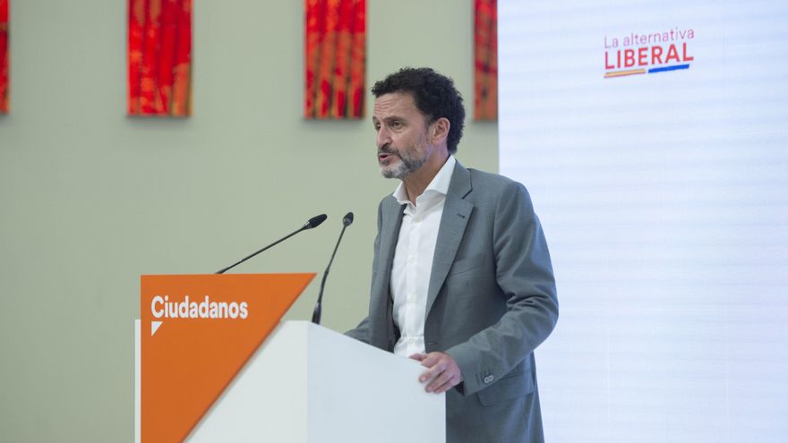 El vicesecretario general de Ciudadanos y portavoz adjunto en el Congreso de los Diputados, Edmundo Bal, en una rueda de prensa en la sede del partido en Madrid.
