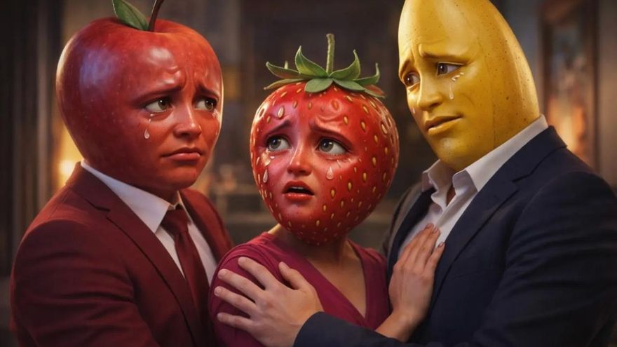 Las frutinovelas hechas con IA, en las que frutas humanizadas revelan sus dramas en pequeños clips, se han convertido en contenido 'brain rot' por excelencia en TikTok acumulando millones de visualizaciones.