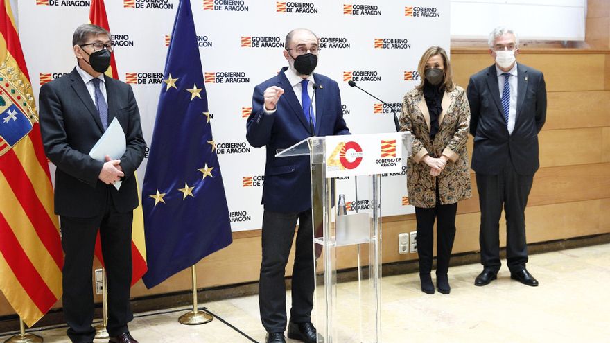 El presidente aragonés Javier Lambán ha presidido la reunión de trabajo de la iniciattiva para el Pacto por la Energía en Aragón