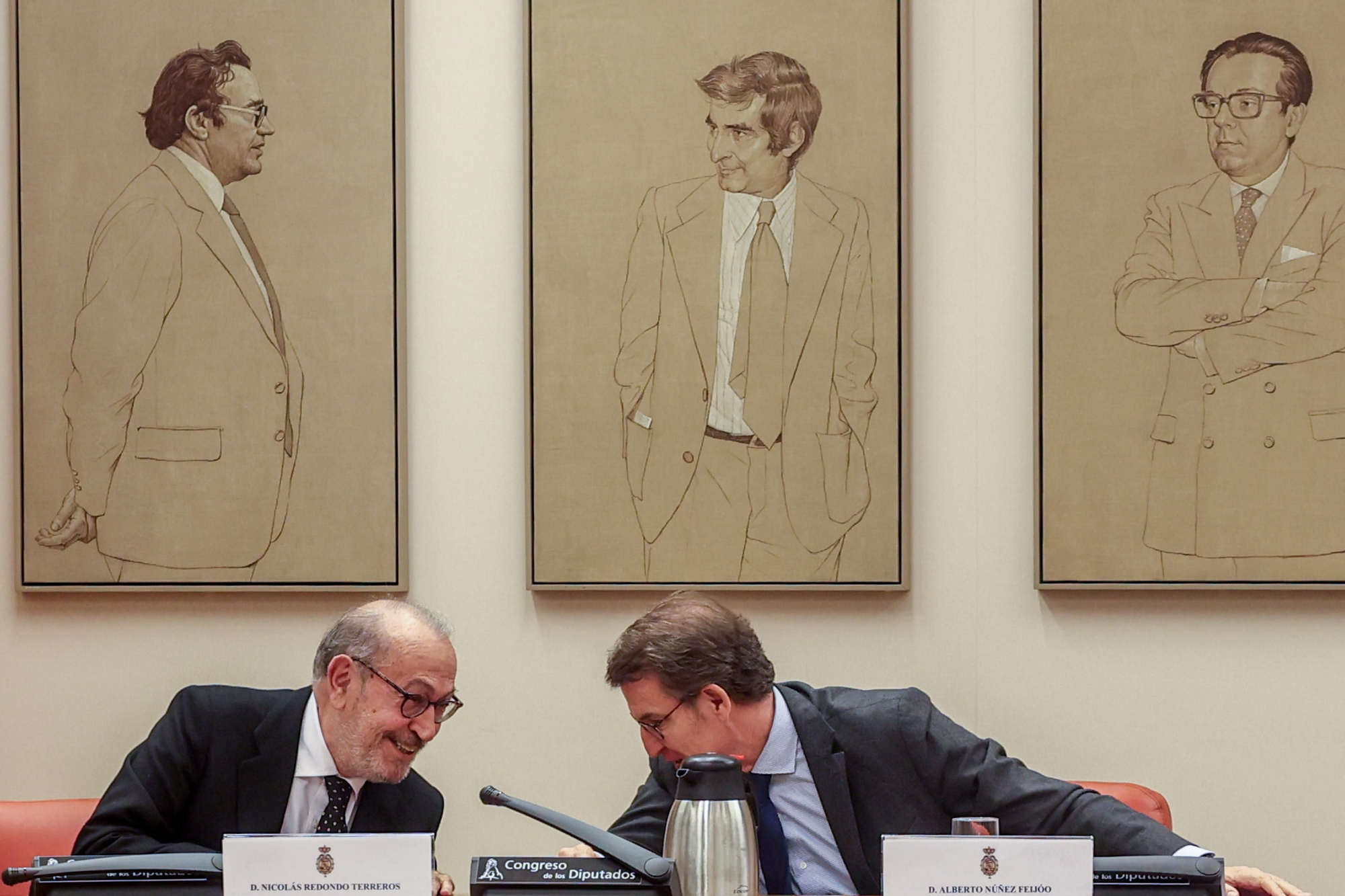 Redondo Terreros y Feijóo en un acto en el Congreso en noviembre de 2022.