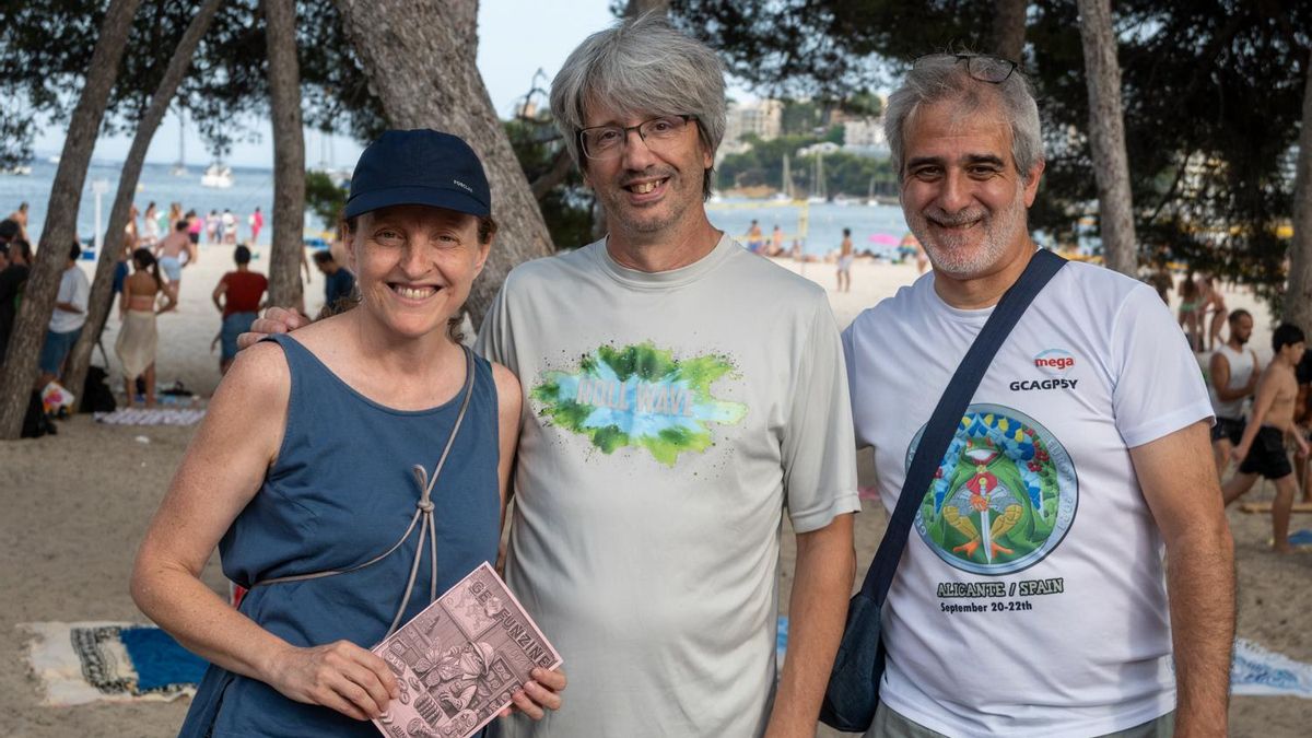 De izquierda a derecha: Eva (Myotragus), Pere (PortolFamily) y Juanjo (NaJoCaAnMiTa).