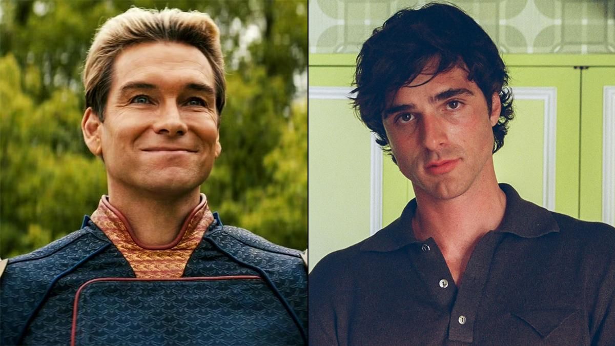 Homelander (Antony Starr) y Nate (Jacob Elordi),