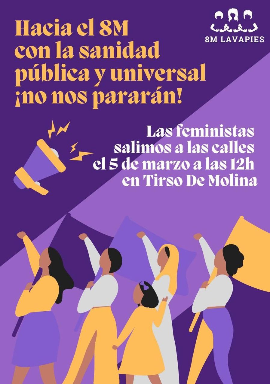 Cartel del 8M 2023 en Lavapiés