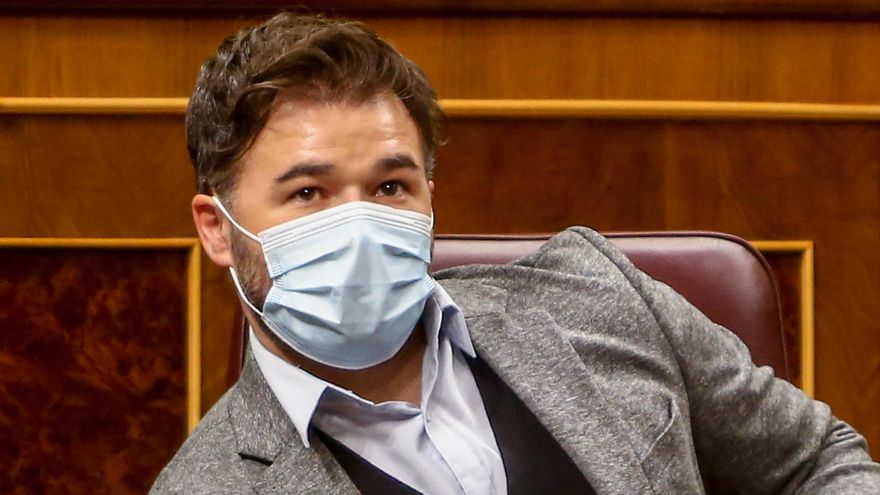 El portavoz de Esquerra Republicana en el Congreso, Gabriel Rufián, en el hemiciclo