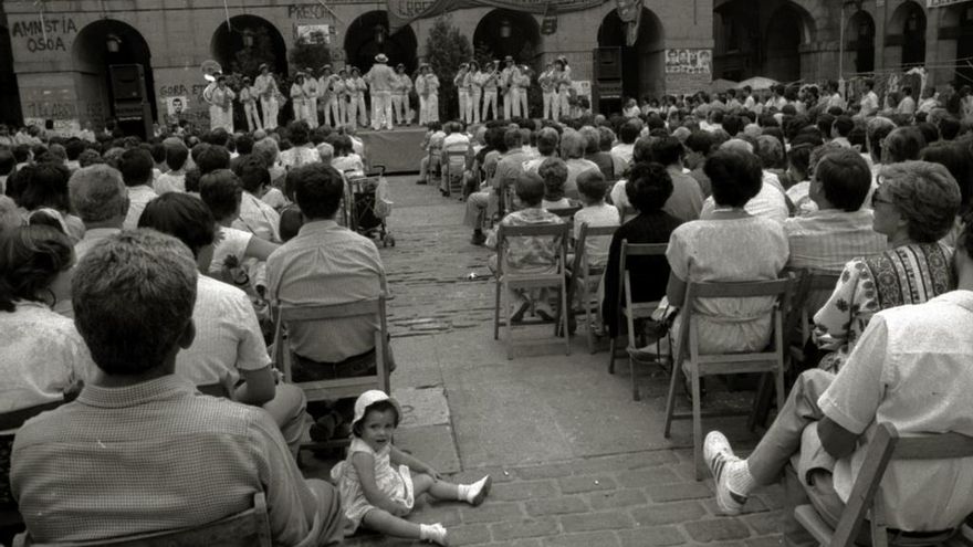 Las fanfarrias, durante las fiestas de Donostia