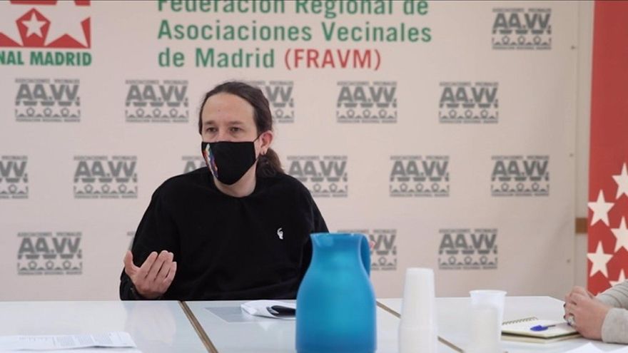 El candidato de Podemos a la Presidencia de la Comunidad de Madrid, Pablo Iglesias