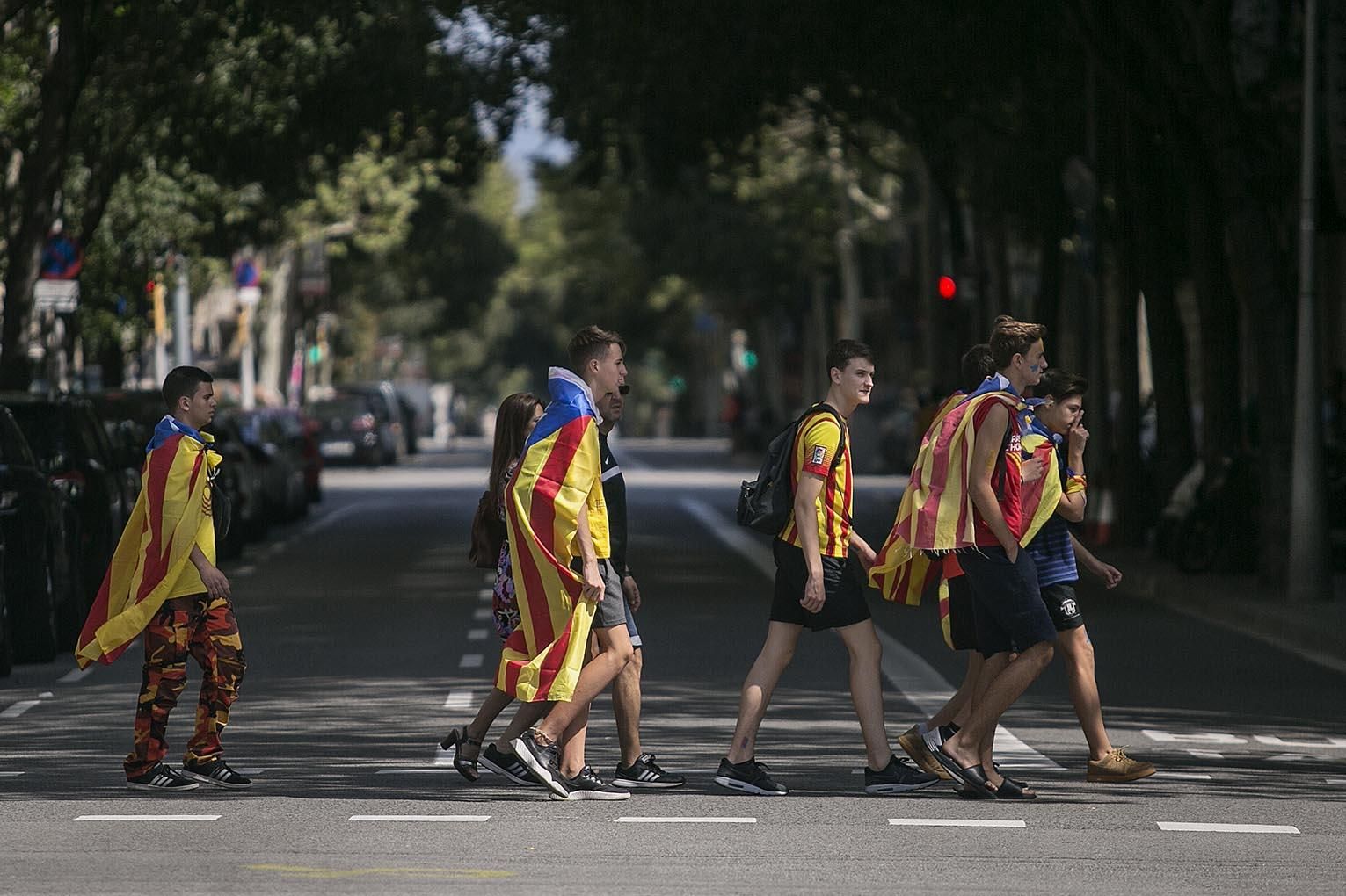 Barcelona se llena de esteladas para la manifestación de la Diada