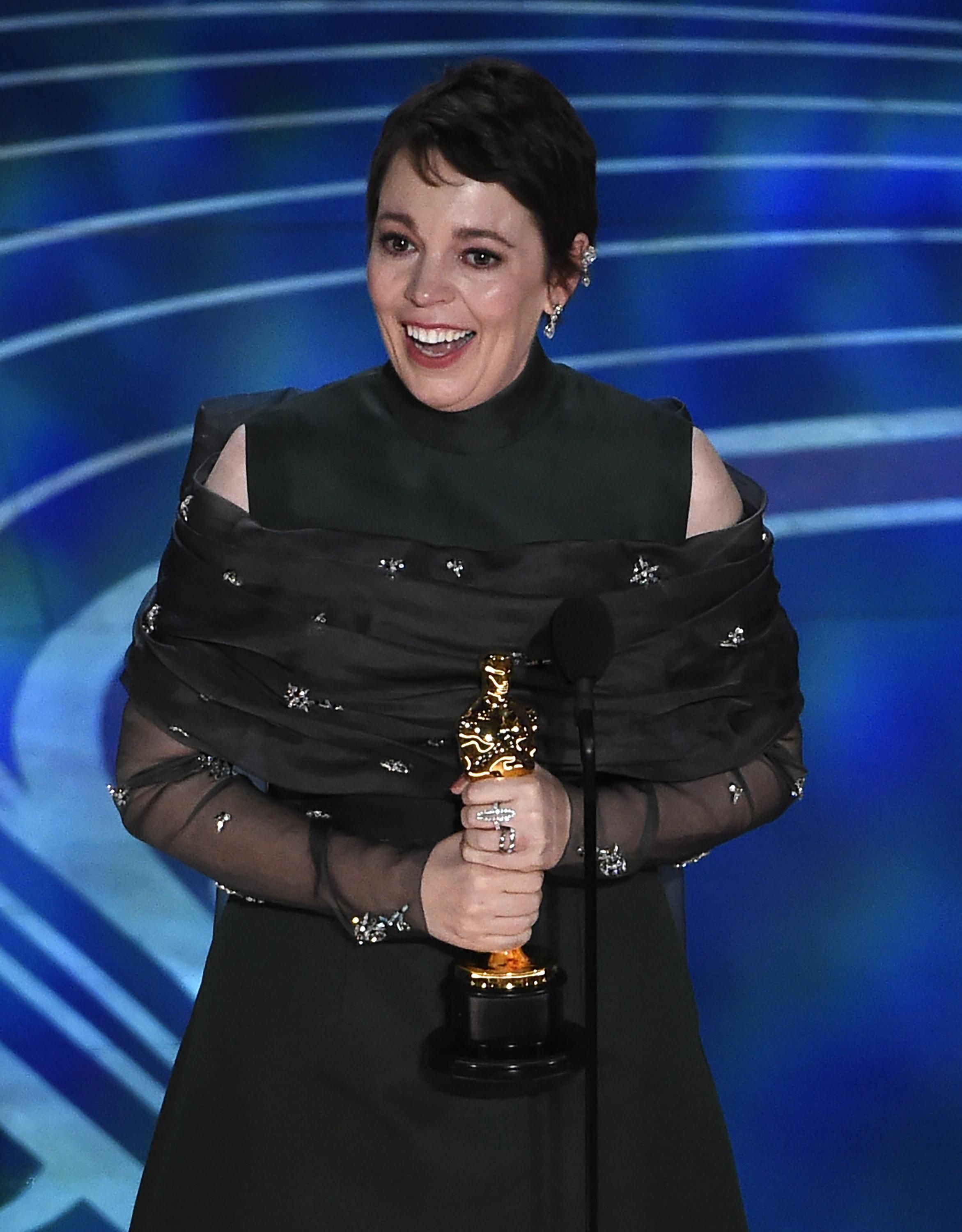 Olivia Colman, con su Oscar a mejor actriz por La favorita