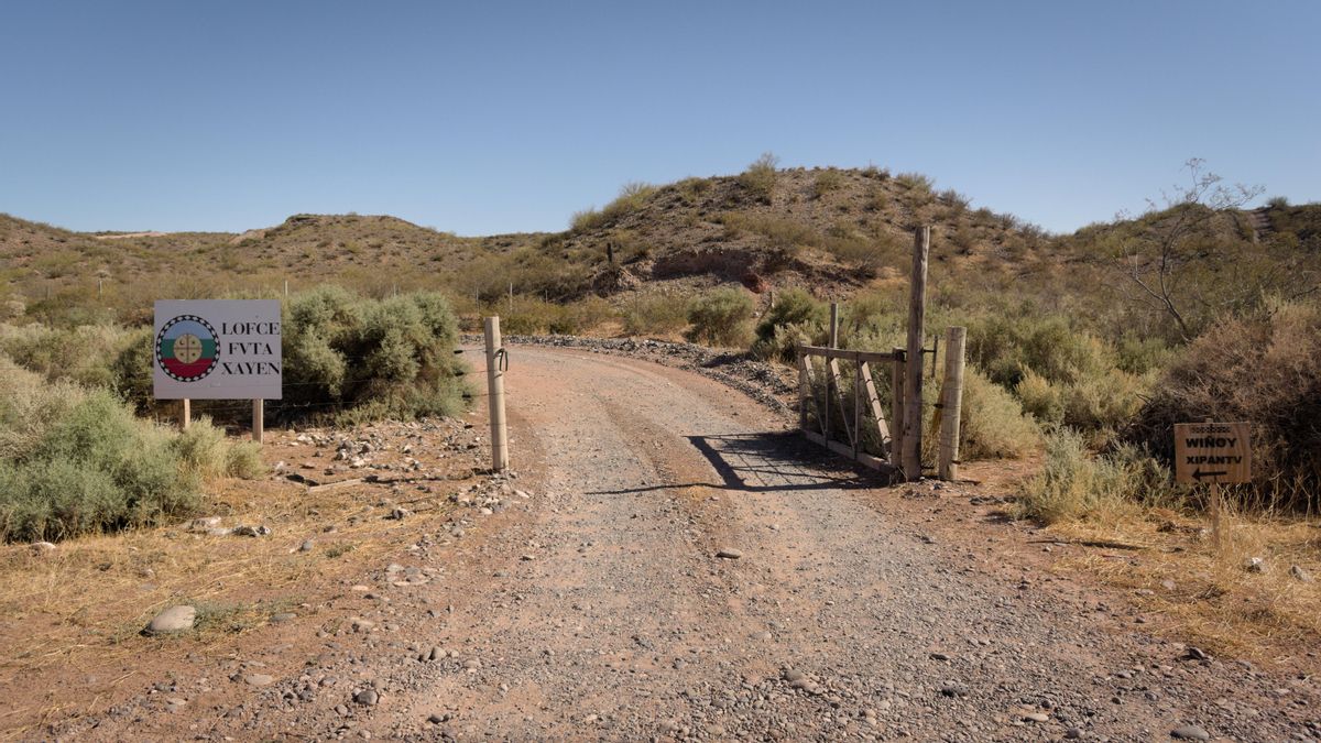 Entrada a la comunidad mapuche de Tratayén.