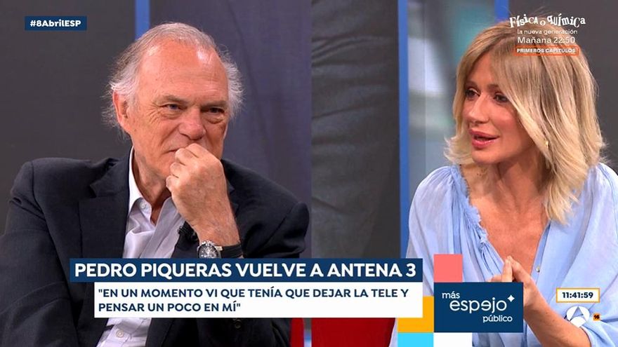 Piqueras vuelve a 'Espejo Público' 29 años después, recibe mensajes de Vallés y Prats, y acaba hablando de 'Sálvame'