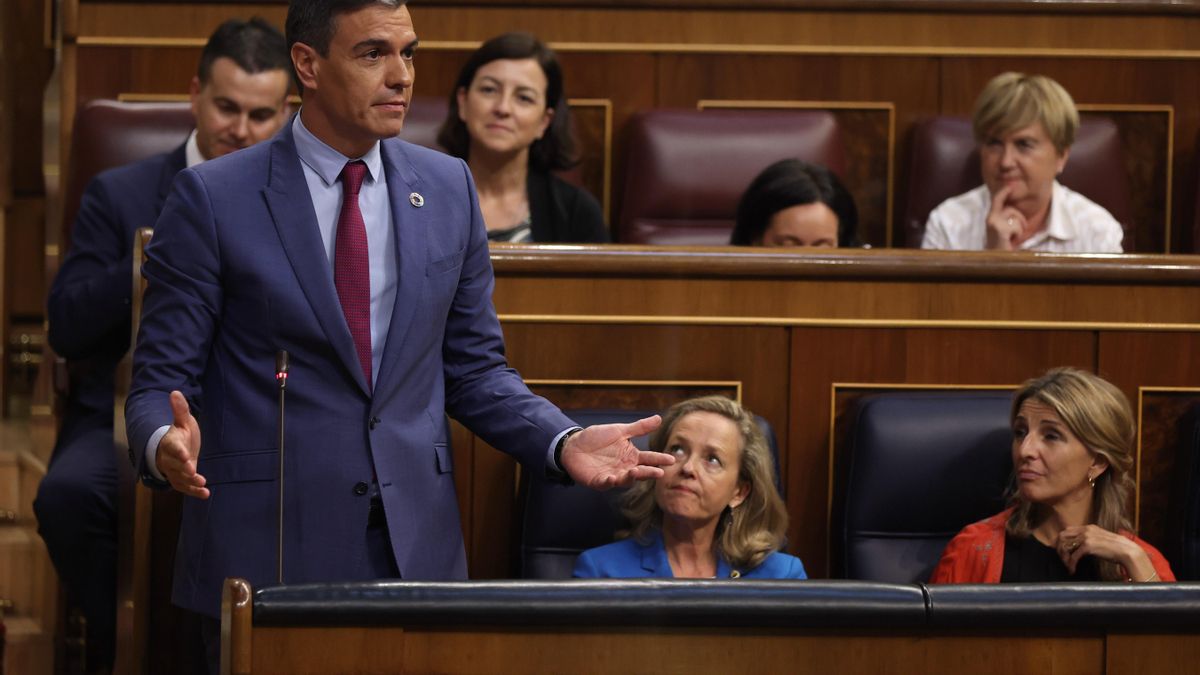 El presidente del Gobierno, Pedro Sánchez, interviene en la segunda jornada de la 26 edición del Debate sobre el Estado de la Nación, en el Congreso de los Diputados,