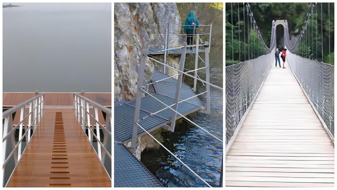 Embarcadero, estructura sobre el agua y pasarela encima del pantano, detalles del nuevo proyecto para Riaño.