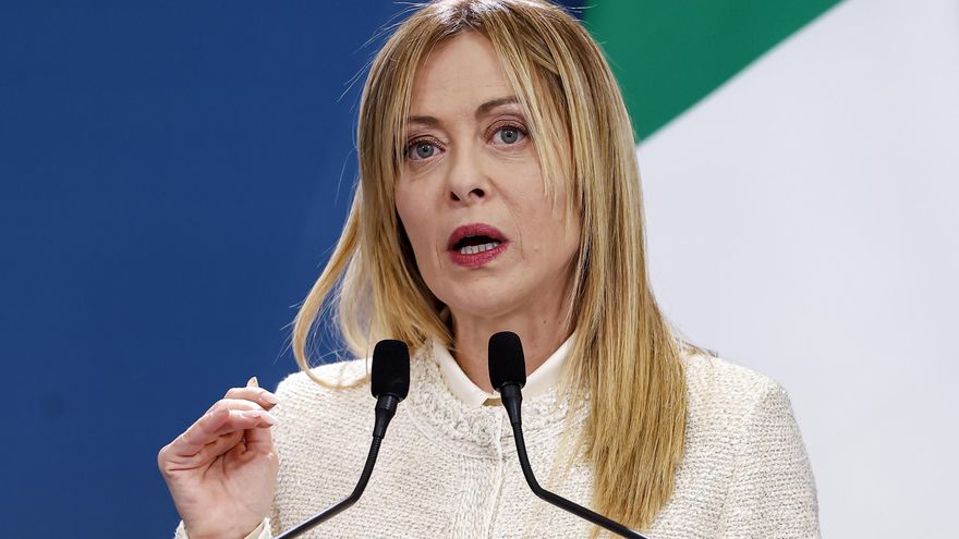La primera ministra italiana, Giorgia Meloni, en Villa Pamphili en Roma, Italia, 20 de mayo de 2026. (Italia, Roma) EFE/EPA/ANGELO CARCONI