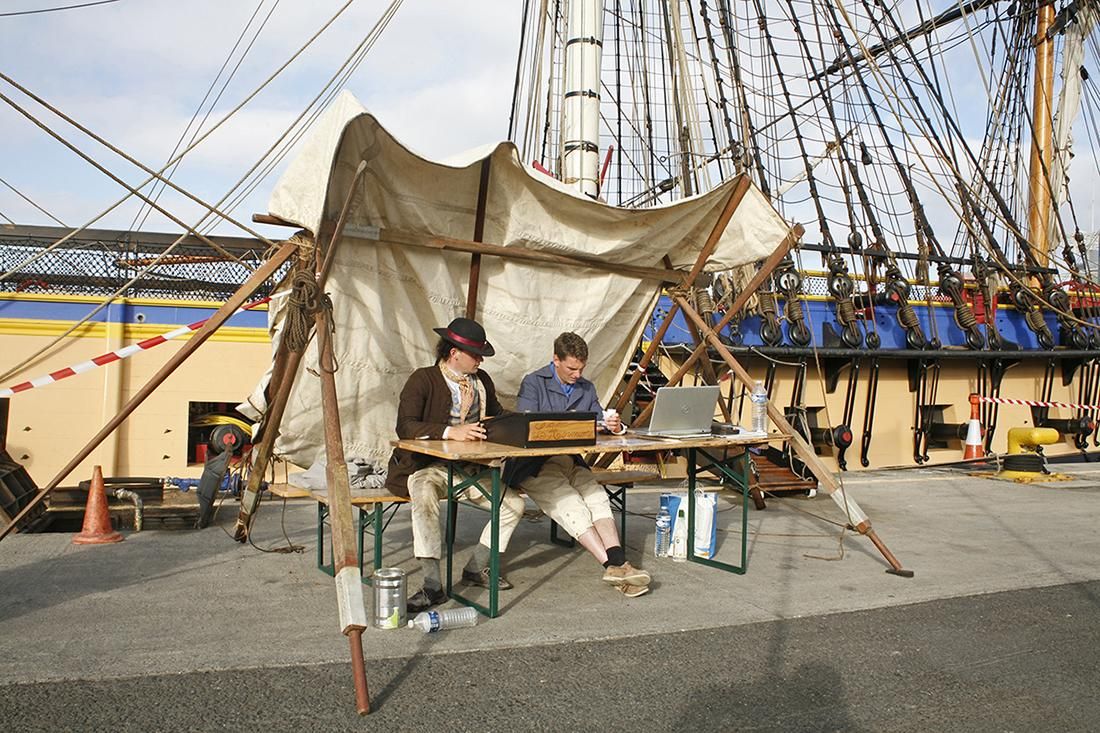 'L’Hermione', en el muelle de Santa Catalina. (ALEJANDRO RAMOS)