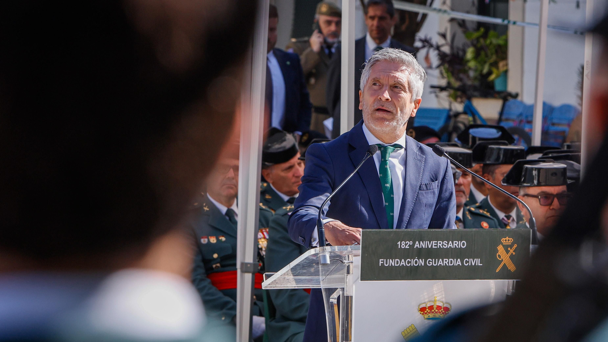 El ministro del Interior, Fernando Grande-Marlaska asiste al acto de conmemoración del 182º aniversario de la Guardia Civil